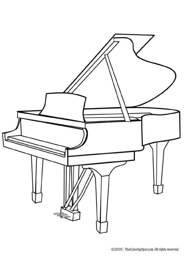 Coloriage piano A  queue